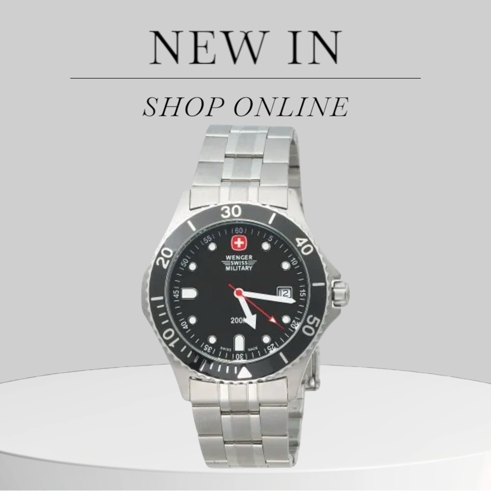 Wenger Swiss Military Men's Black Dial Quartz 200m Dive Watch
